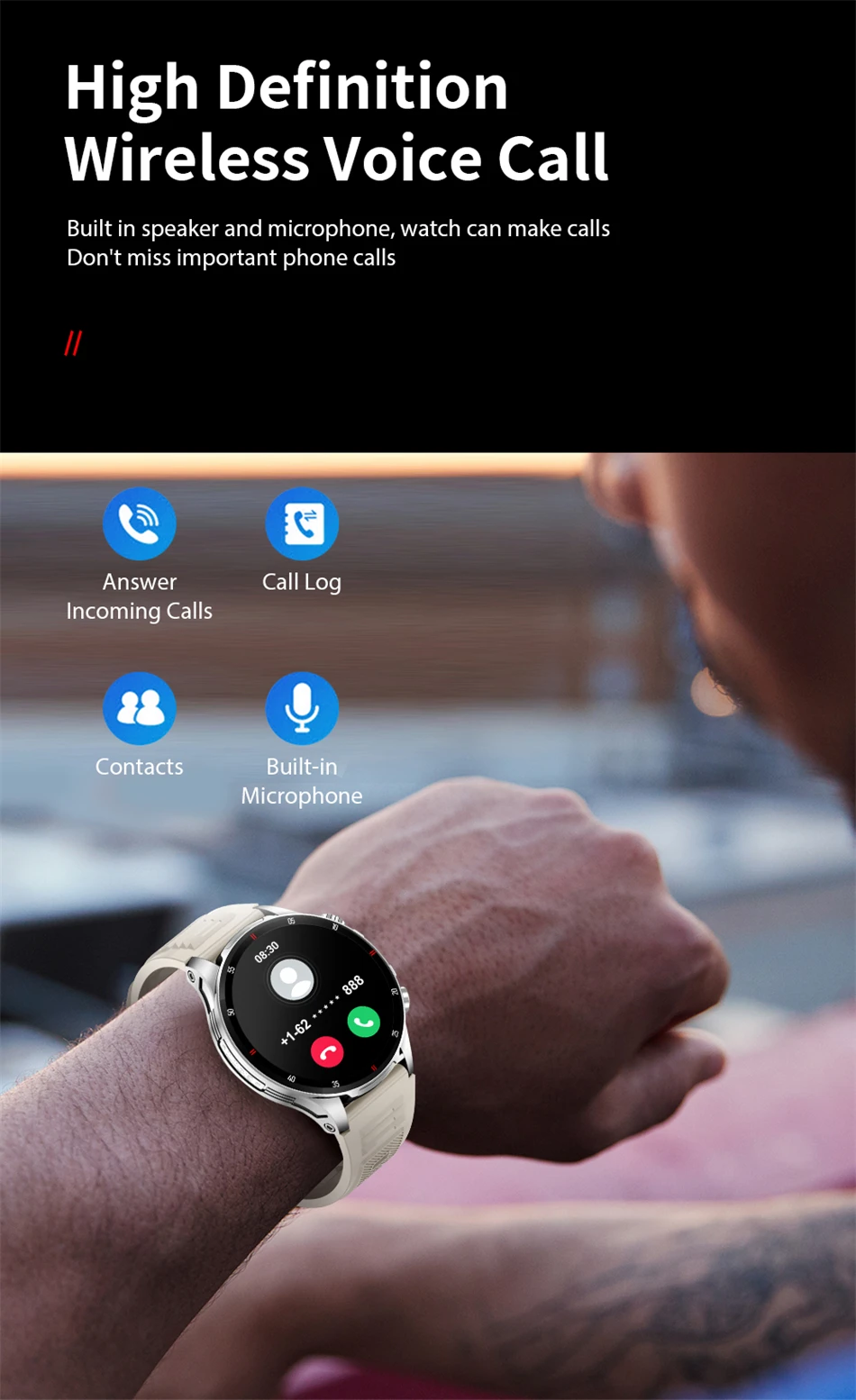 Männer Smartwatch mit Bluetooth