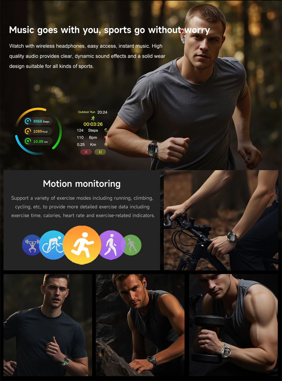 Smart Watch with Wireless Earbuds