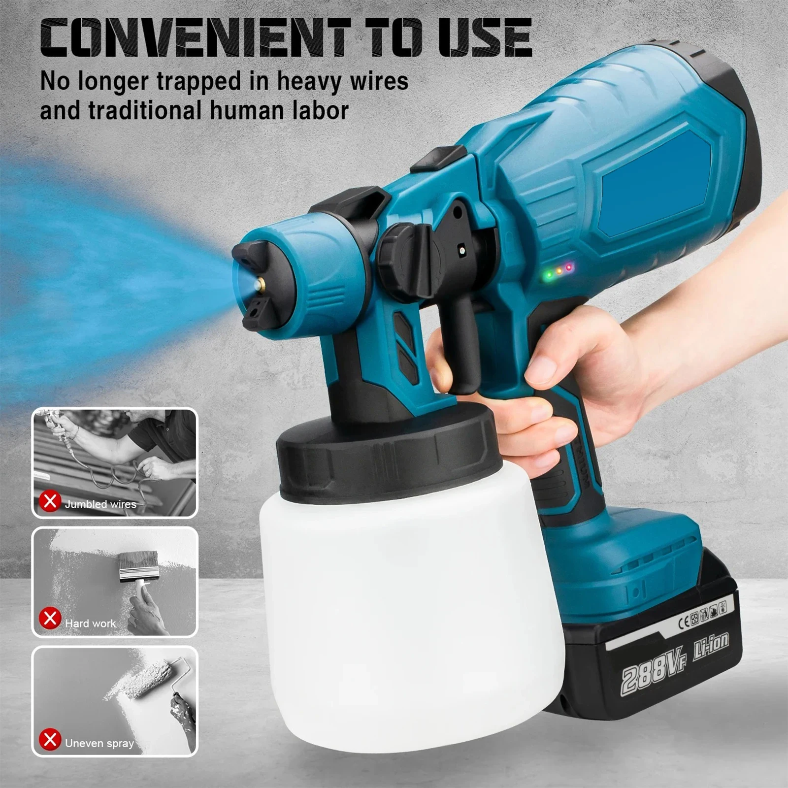 1000W Css Electric Paint Spray Gun Powered 