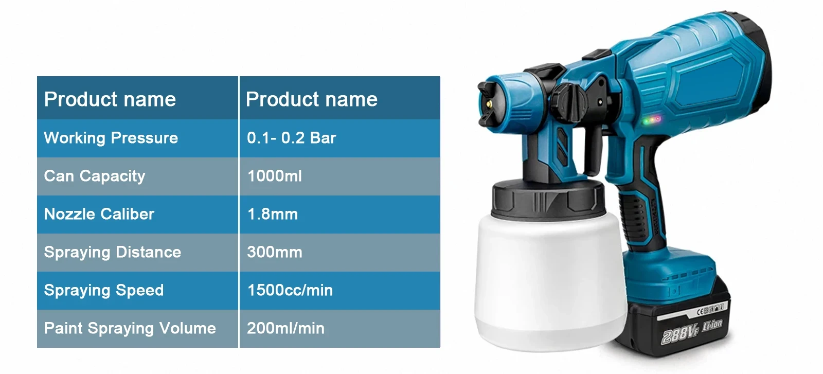 1000W Css Electric Paint Spray Gun Powered 