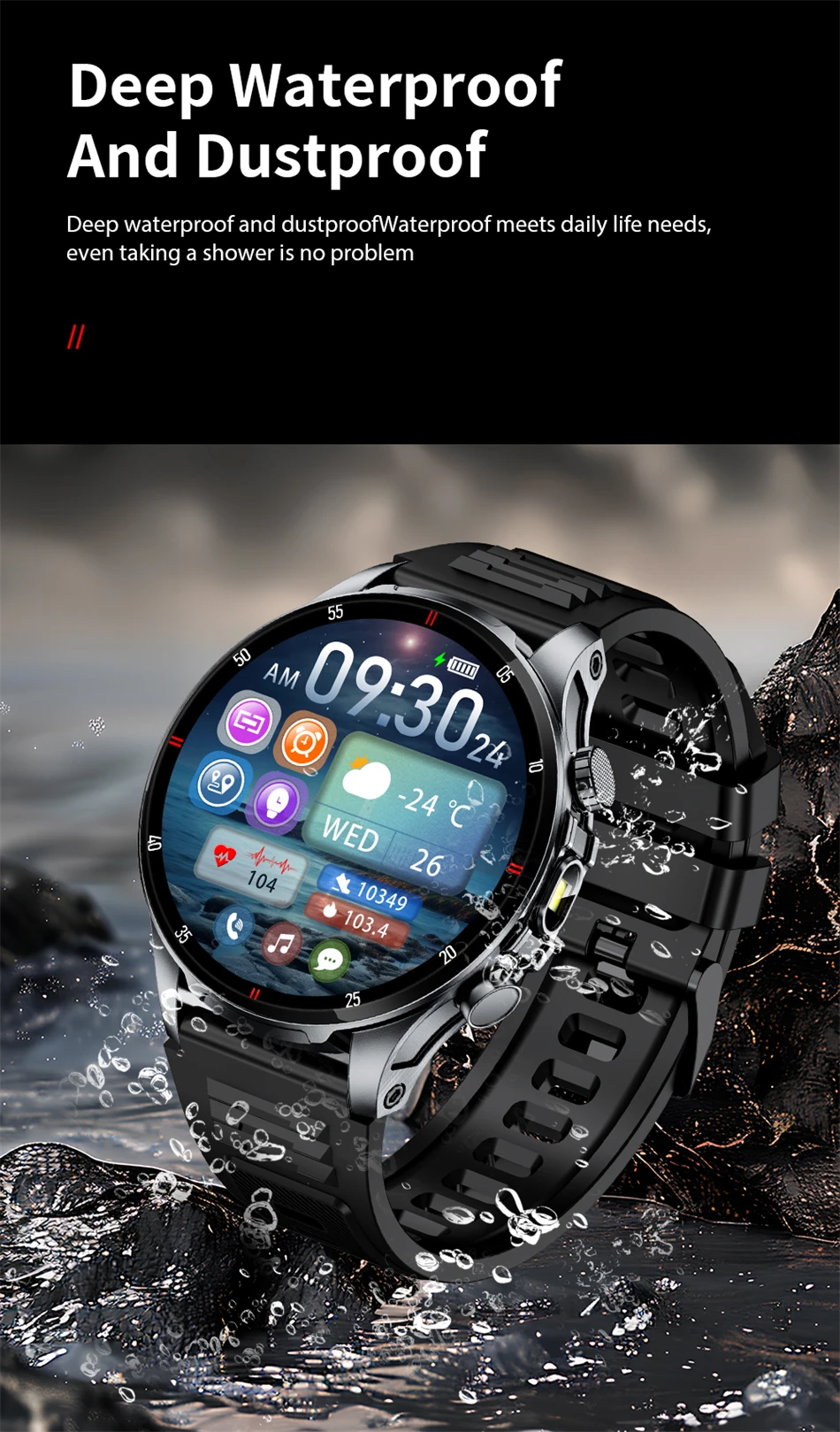 Männer Smartwatch mit Bluetooth