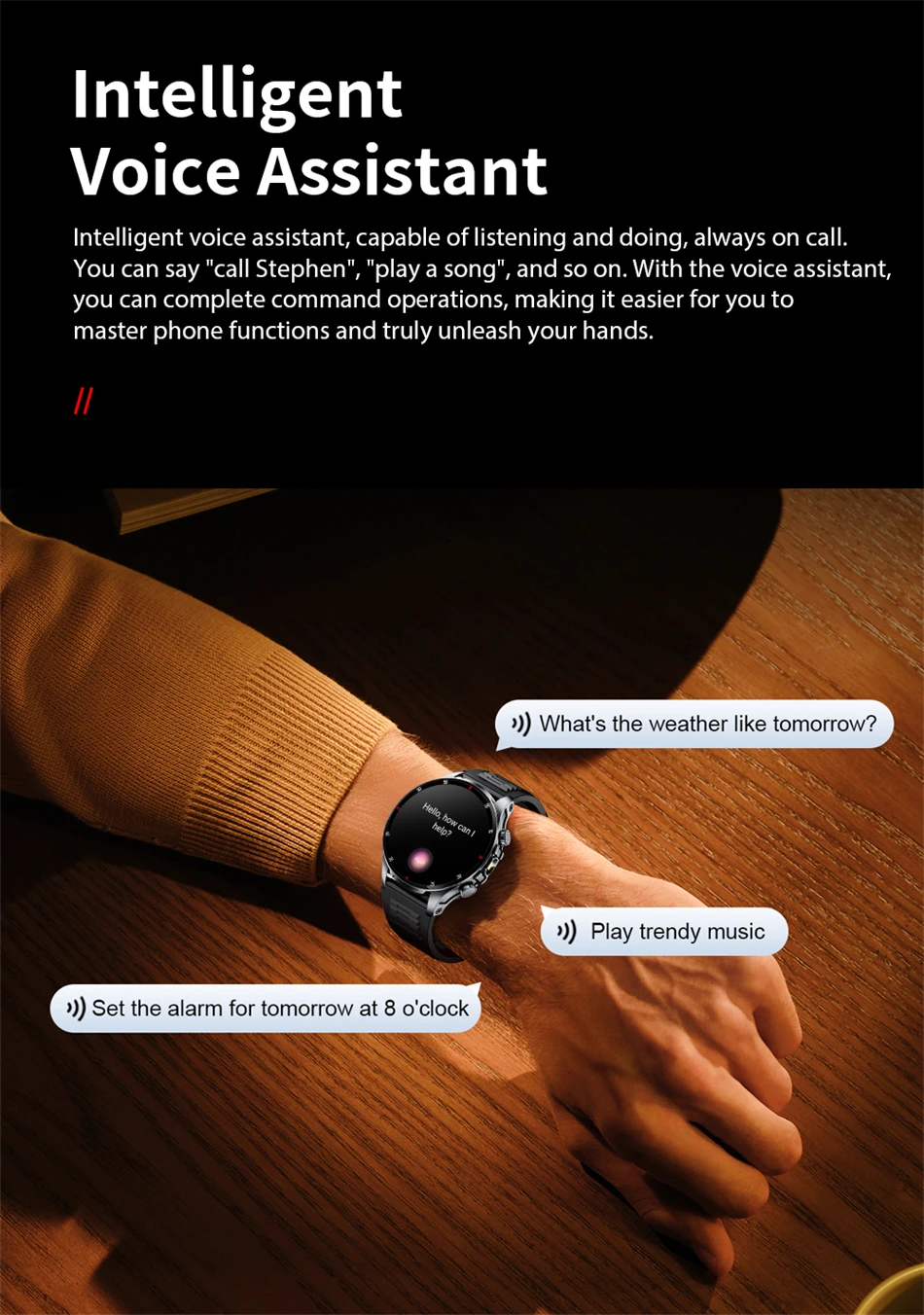 Männer Smartwatch mit Bluetooth