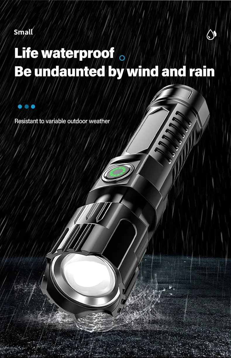 Wiederaufladbare LED-Taschenlampe mit Zoomfunktion 