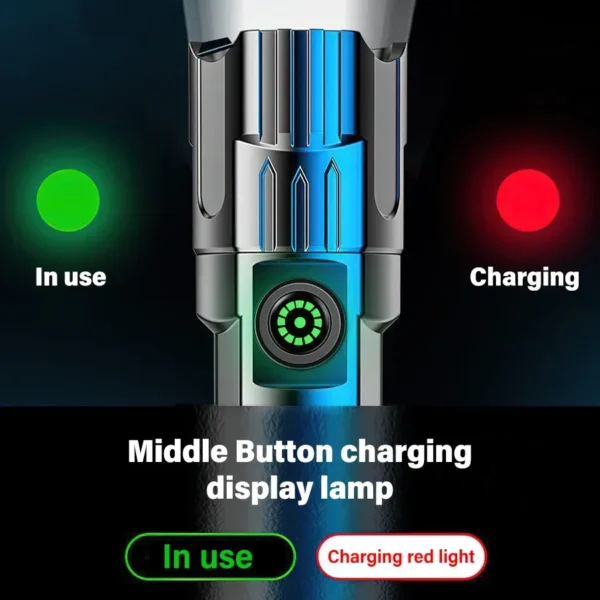 Taktische Taschenlampe 2000 Lumen USB-C