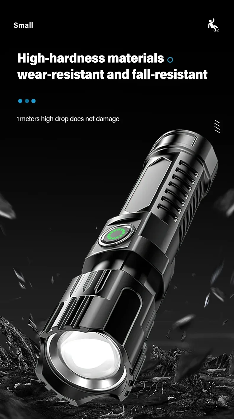 Wiederaufladbare LED-Taschenlampe mit Zoomfunktion 